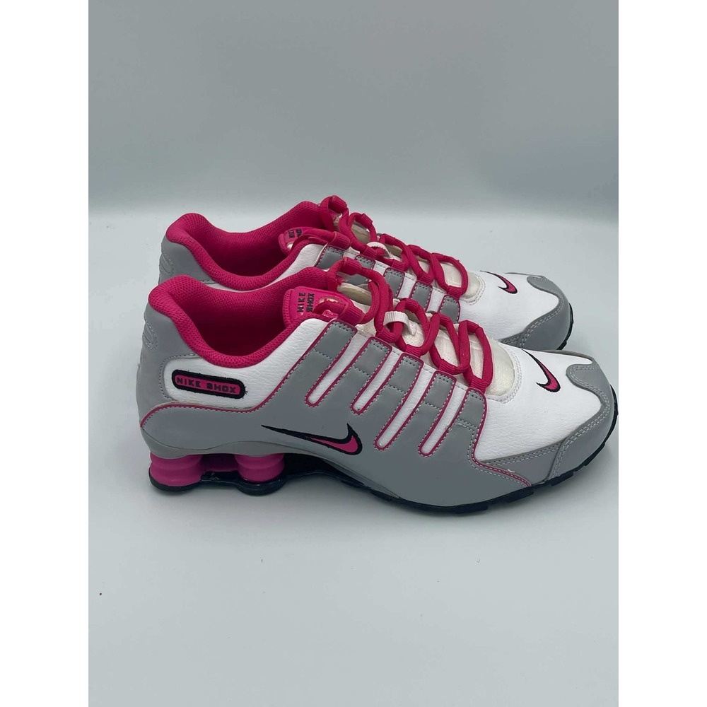 Nike Shox NZ White Grey Pink Womens Running Shoes 310480-100 Size 8